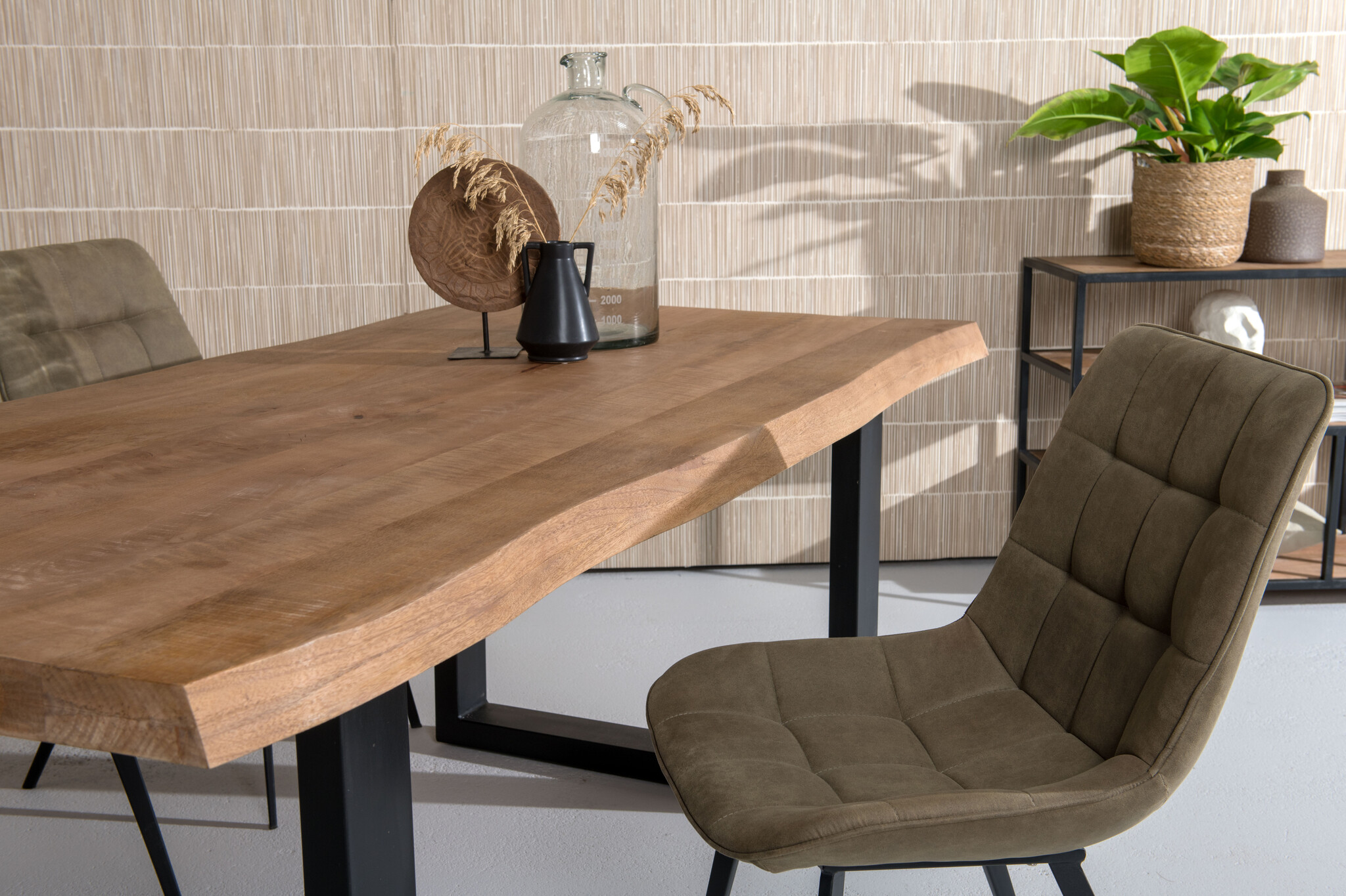 Brix - e Bruine Eetkamertafel Brix - U Poot -  Mangohout   - 200 cm