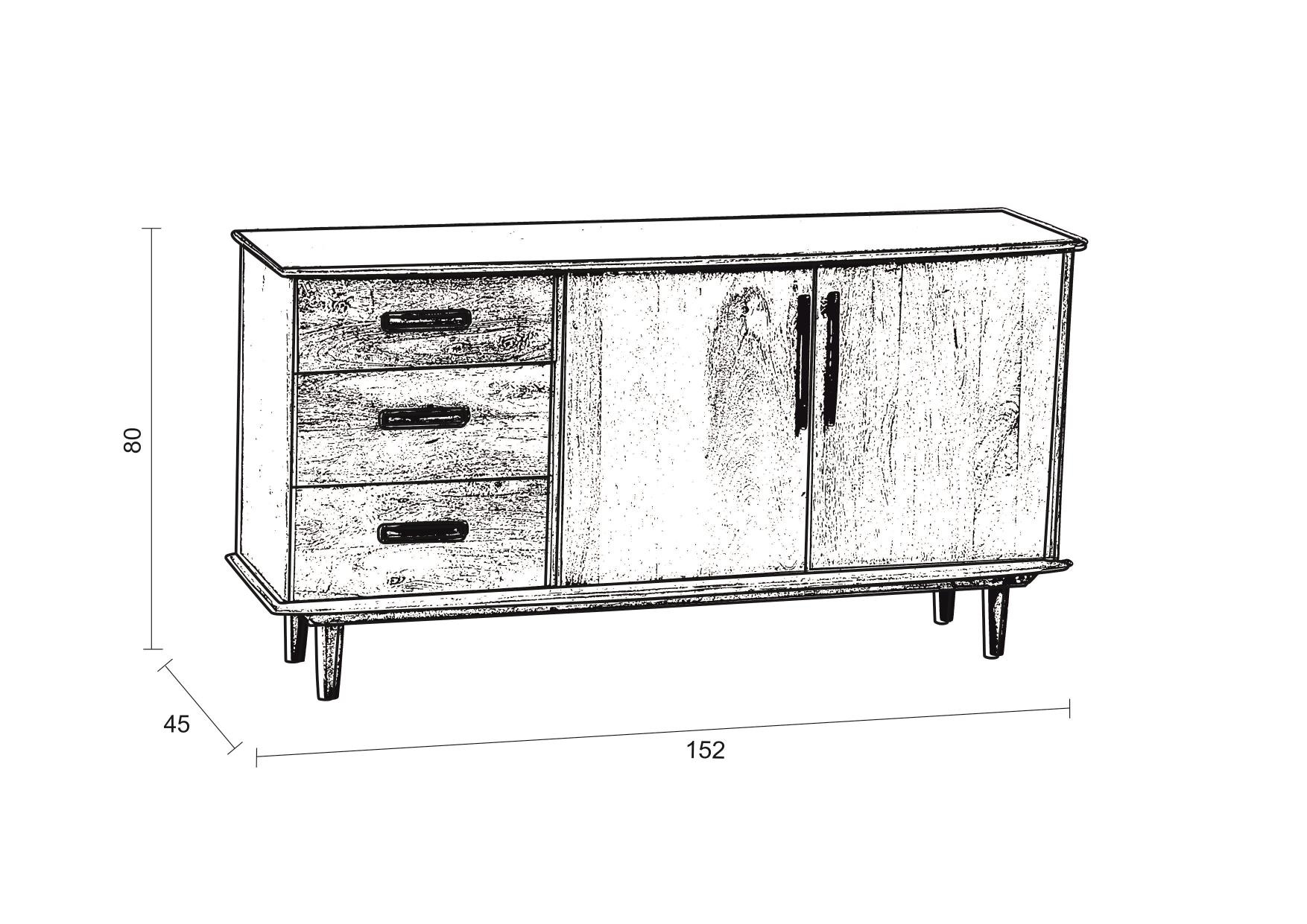 Livingfurn - Dressoir Elias 152cm - Mangohout