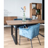 Livingfurn -  Eetkamertafel Valdez - U poot - Mango Hout  - 200 cm - Bruin