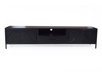 Livingfurn - TV Meubel York 200cm - Mangohout / Gecoat Staal