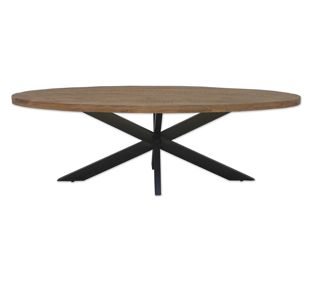Brix - Ovale Eetkamertafel - Mangohout - 180cm - Bruin