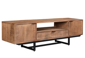 Livingfurn - TV Meubel Valdez 150 cm - Mangohout / Gecoat Staal