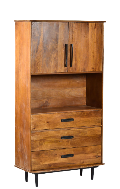 Livingfurn - Kabinetkast Elias - 180x97cm - Mangohout - Bruin