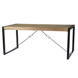 Livingfurn - Eetkamertafel Nairobi - U-Pot -  Mango Hout   - 140x80 cm - Bruin