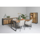 Livingfurn - Eetkamertafel Nairobi - U-Pot -  Mango Hout   - 140x80 cm - Bruin