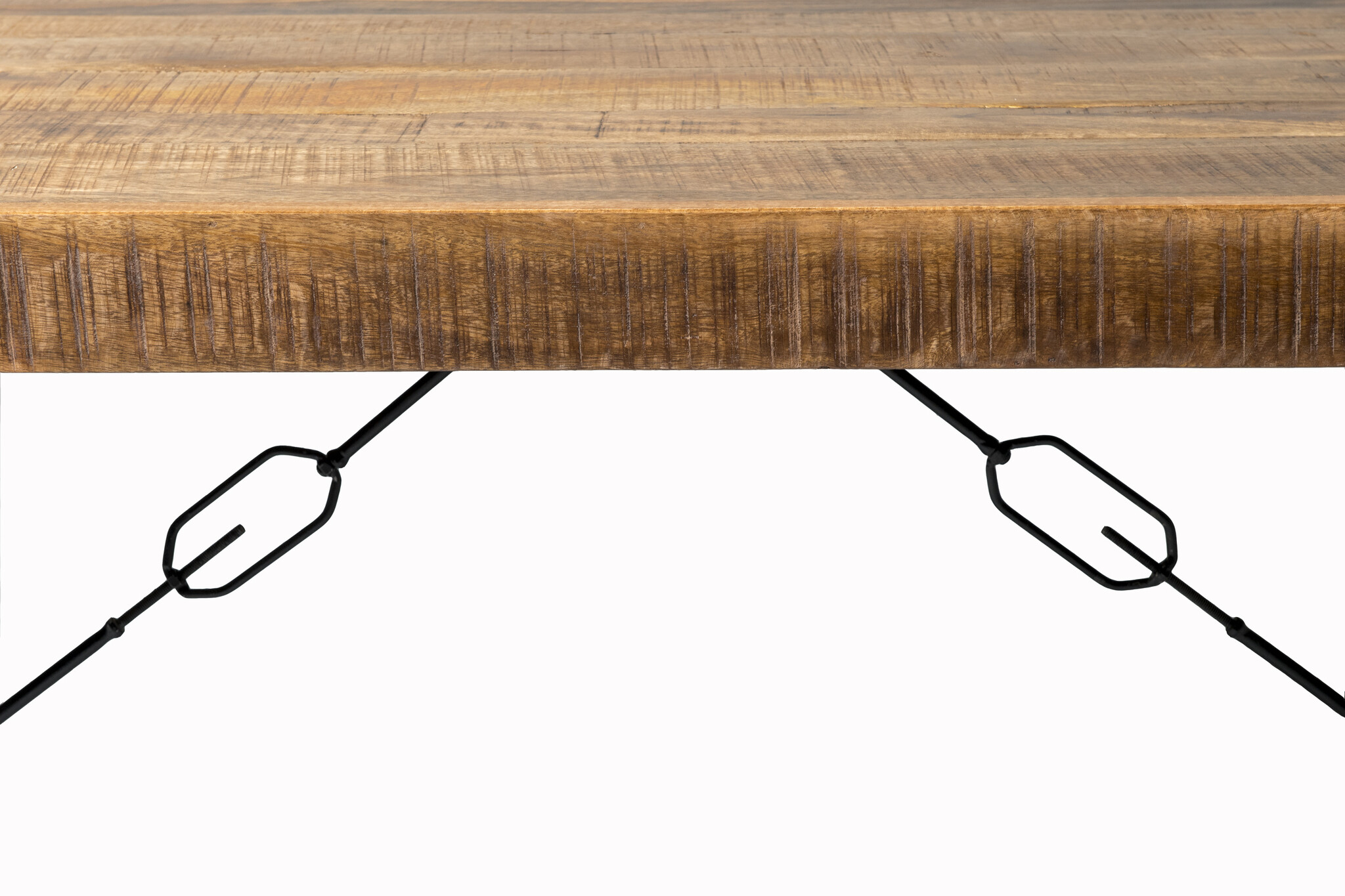 Livingfurn - Eetkamertafel Nairobi - U-Pot -  Mango Hout   - 140x80 cm - Bruin