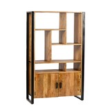 Livingfurn - Kabinetkast Nairobi - 110x180 - Mangohout en Gecoat Staal