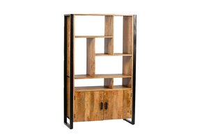 Livingfurn - Kabinetkast Nairobi - 110x180 - Mangohout en Gecoat Staal