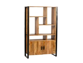 Livingfurn - Kabinetkast Nairobi - 110x180 - Mangohout en Gecoat Staal