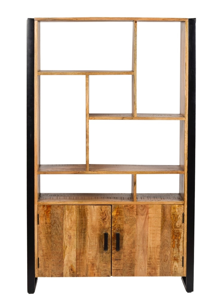 Livingfurn - Kabinetkast Nairobi - 110x180 - Mangohout en Gecoat Staal