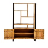 Livingfurn - Kabinetkast Nairobi - 110x180 - Mangohout en Gecoat Staal