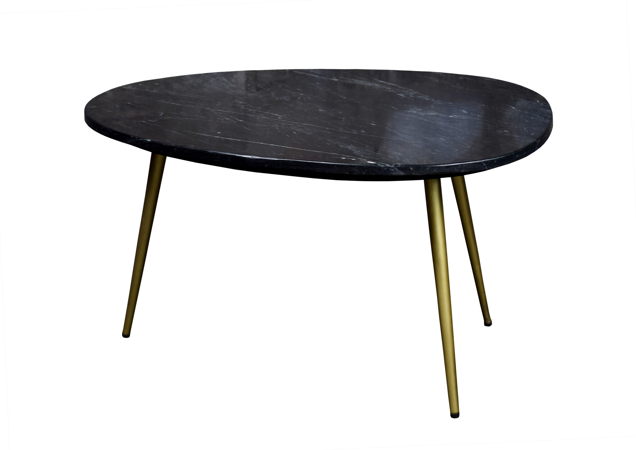 D - Livingfurn - Salontafel Organic Marble Zwart Goud - 50x70x35 - Marmer