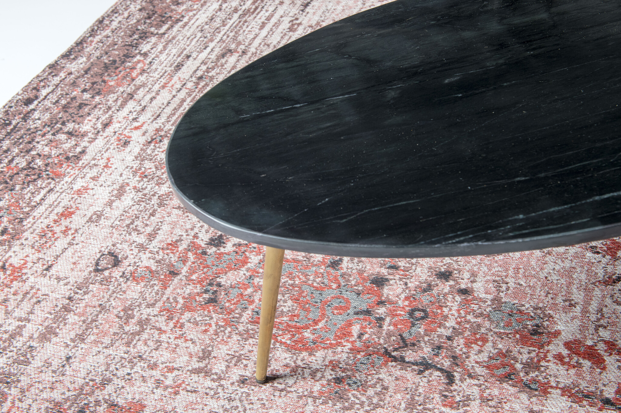 D - Livingfurn - Salontafel Organic Marble Zwart Goud - 50x70x35 - Marmer
