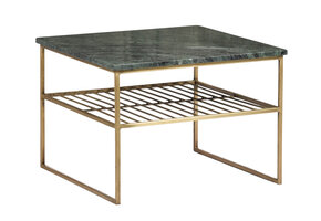 Livingfurn - Salontafel Dian Marble Groen Goud - 55x55x40 - Marmer