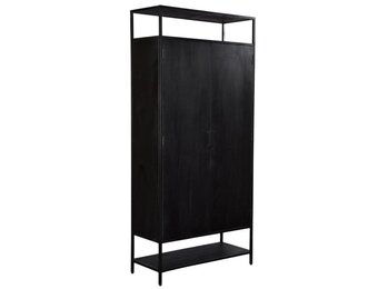 Livingfurn - Kabinetkast Kala - 2 Deurs - 100cm - Mangohout en Gecoat Staal