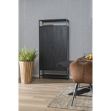 Livingfurn - Kabinetkast Kala - 2 Deurs - 100cm - Mangohout en Gecoat Staal