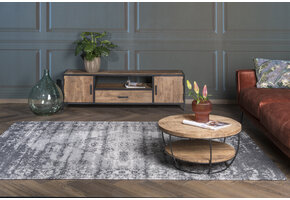 Livingfurn - TV Meubel Sturdy 160 cm - Mangohout / Gecoat Staal