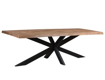 Livingfurn - Eetkamertafel Nairobi Tree Top  220cm - Mangohout - Bruin