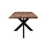 Livingfurn - Eetkamertafel Nairobi Tree Top  220cm - Mangohout - Bruin