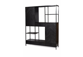 Livingfurn - Kabinetkast York 160cm - Mangohout / Gecoat Staal