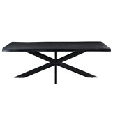 Livingfurn - e Zwart Eetkamertafel Kala -  -  Mango Hout  - 220 cm