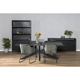 Livingfurn - e Zwart Eetkamertafel Kala -  -  Mango Hout  - 220 cm