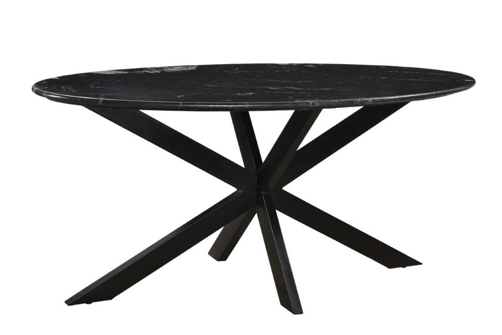Livingfurn -  Eetkamertafel - Rond -  Riverwood  - 180 cm - Zwart