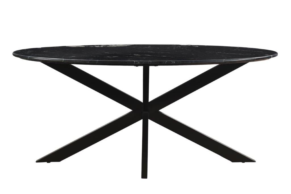 Livingfurn -  Eetkamertafel - Rond -  Riverwood  - 180 cm - Zwart