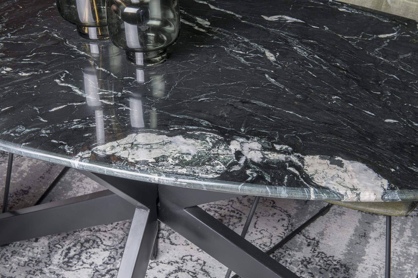 Livingfurn -  Eetkamertafel - Rond -  Riverwood  - 180 cm - Zwart