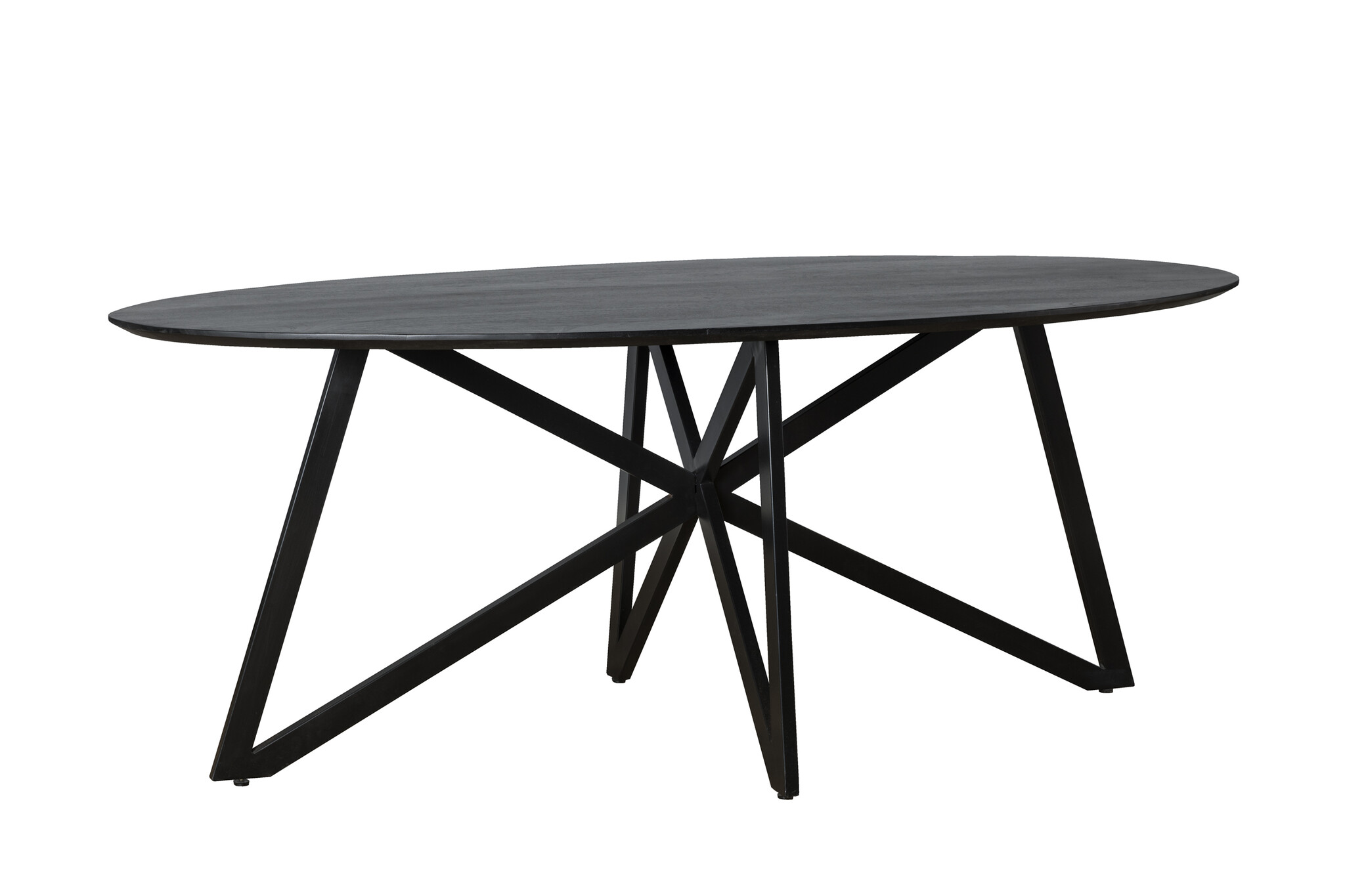 Livingfurn - Zwart Eetkamertafel Oslo - Web  -  Acasia Hout  - 200 cm