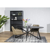 Livingfurn - Zwart Eetkamertafel Oslo - Web  -  Acasia Hout  - 200 cm