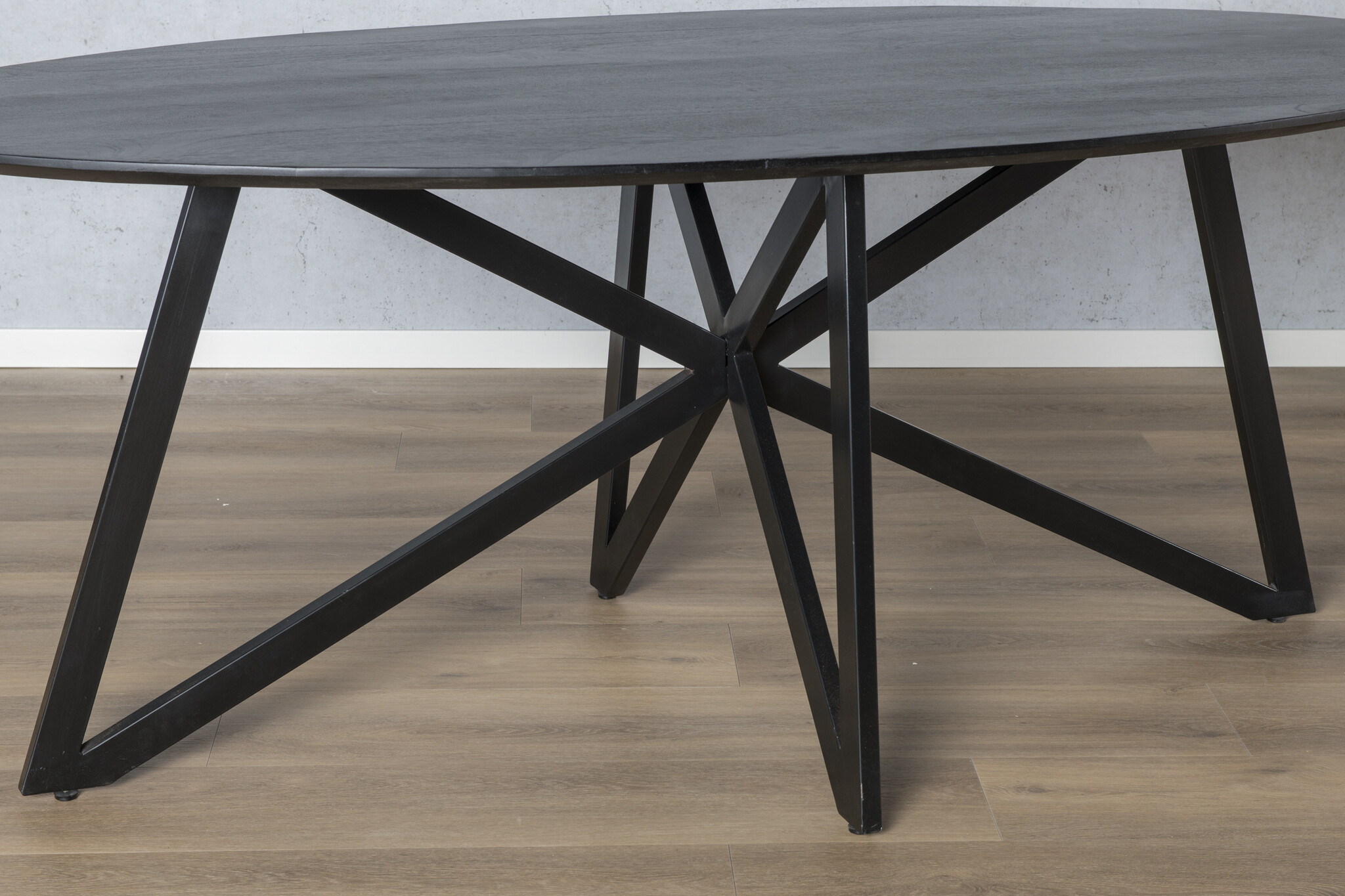 Livingfurn - Zwart Eetkamertafel Oslo - Web  -  Acasia Hout  - 200 cm