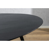 Livingfurn - Zwart Eetkamertafel Oslo - Web  -  Acasia Hout  - 200 cm