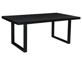 Livingfurn - Moderne Zwarte Eetkamertafel Kala - U-Poten - Van Mango Hout en Gecoat Staal - 240 cm