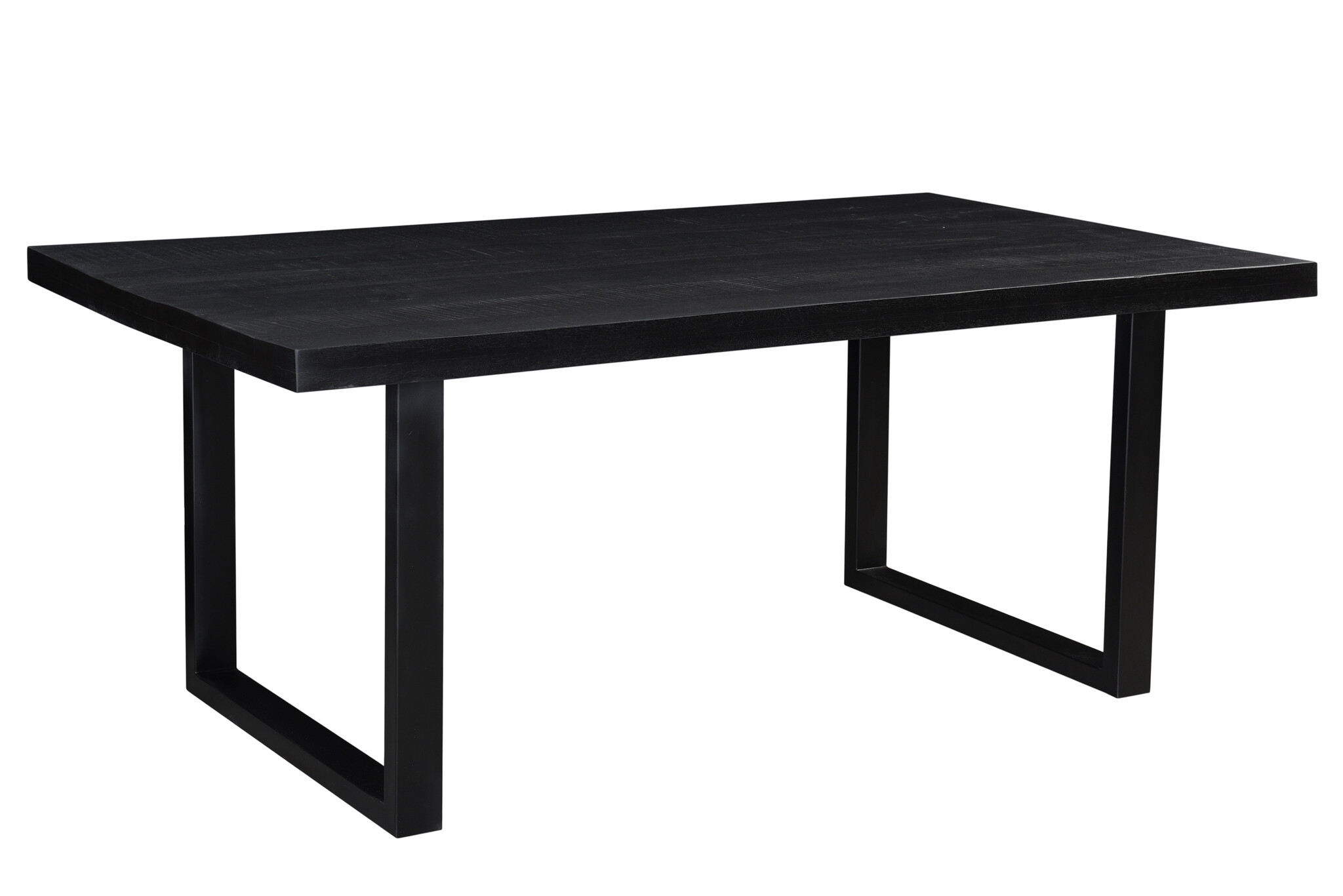 Livingfurn - e Zwart Eetkamertafel Kala - U-Pot - Mango Hout   - 240 cm