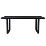 Livingfurn - e Zwart Eetkamertafel Kala - U-Pot - Mango Hout   - 240 cm