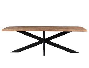 Livingfurn - Eetkamertafel Nairobi Tree Top  180cm - Mangohout - Bruin