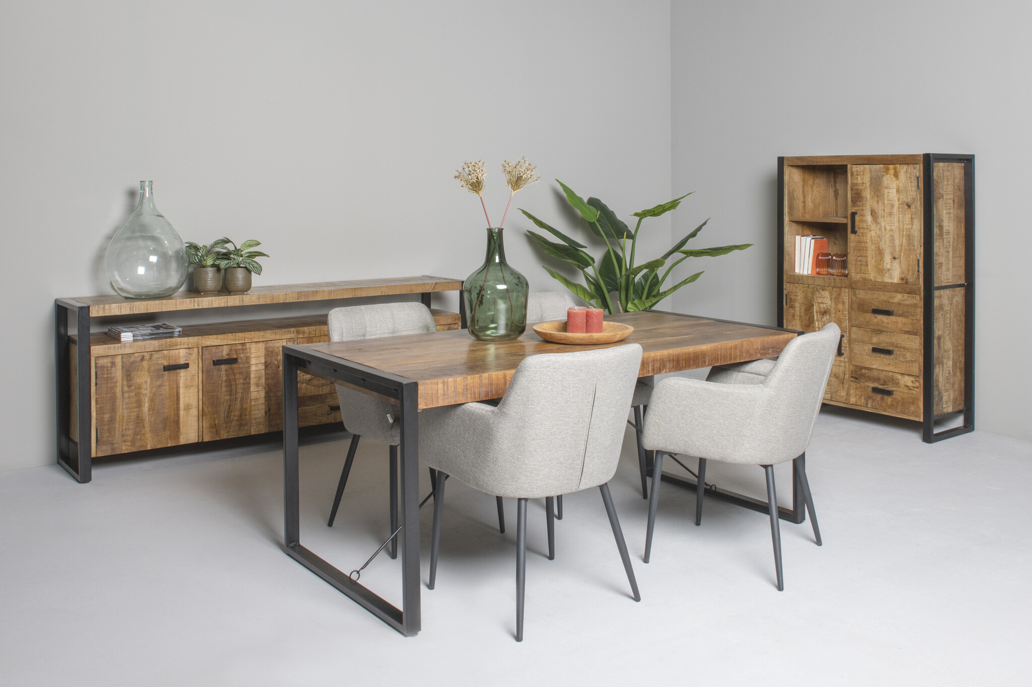 Livingfurn - Eetkamertafel Nairobi - U-Pot - Mangohout - 180x90 cm