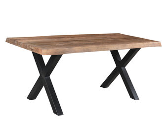Livingfurn - Eetkamertafel Tree - X-Poten - Mango Hout - 220 - Bruin