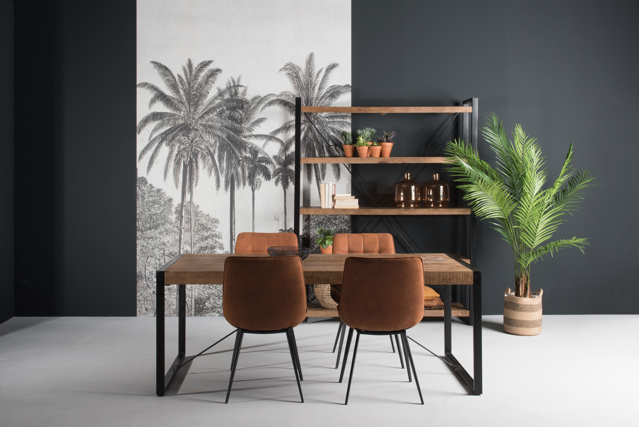 D - Livingfurn - Boekenkast Strong - 200cm - Mangohout - Bruin