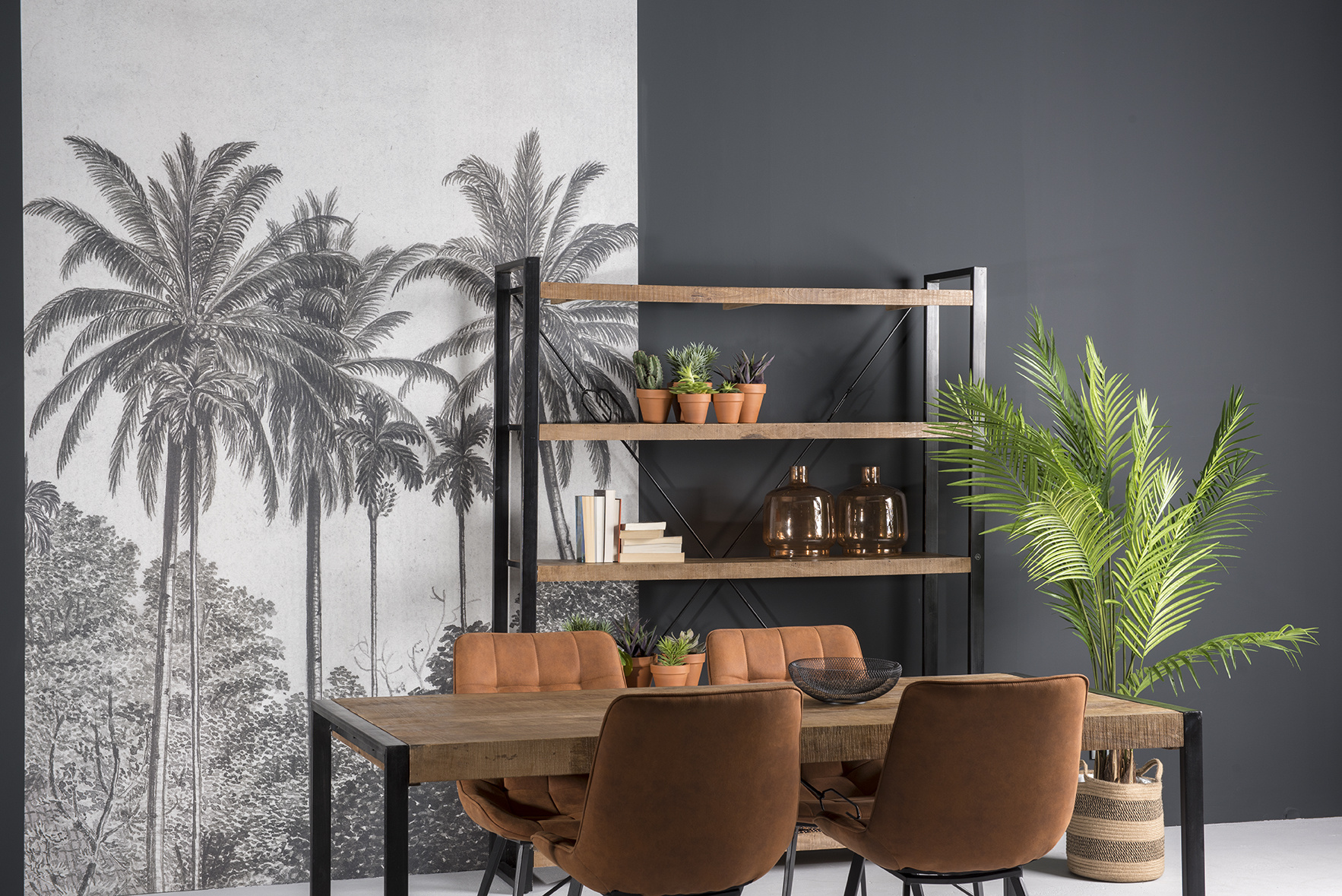 D - Livingfurn - Boekenkast Strong - 200cm - Mangohout - Bruin