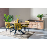 Livingfurn - Eetkamertafel Oslo - Acasia Hout  - Bruine   - 200 cm