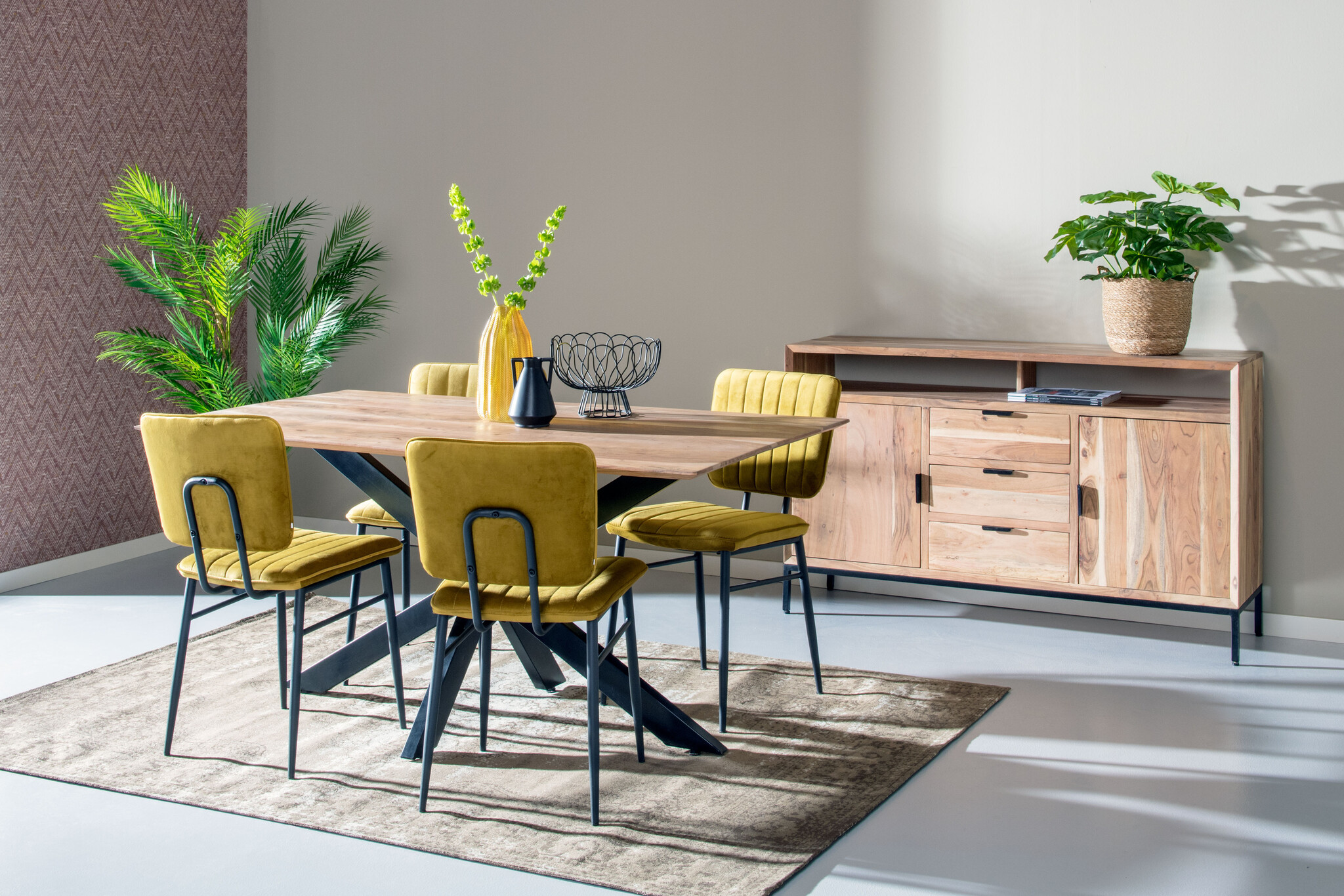 Livingfurn - Eetkamertafel Oslo - Acasia Hout  - Bruine   - 200 cm
