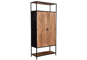 Livingfurn - Kabinetkast Sturdy 2 deurs - 100cm - Mangohout en Gecoat Staal