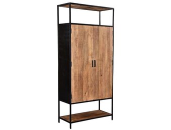 Livingfurn - Kabinetkast Sturdy 2 deurs - 100cm - Mangohout en Gecoat Staal