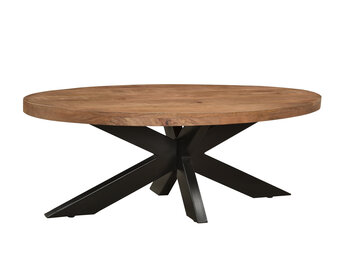 Livingfurn - Salontafel Sturdy Ovaal - 70x130x45cm - Mangohout