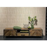 Livingfurn - TV Meubel Brooklyn 200cm - Mangohout / Gecoat Staal