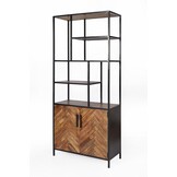 Livingfurn - Kabinetkast Brooklyn 90cm - Mangohout / Gecoat Staal