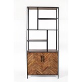 Livingfurn - Kabinetkast Brooklyn 90cm - Mangohout / Gecoat Staal