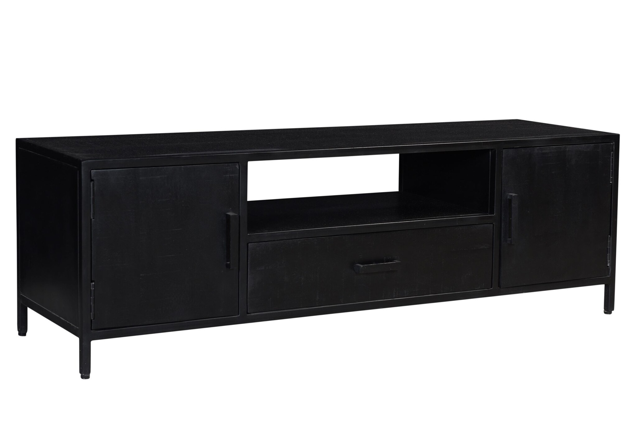 Livingfurn - TV Meubel Kala 160cm - Mangohout / Gecoat Staal